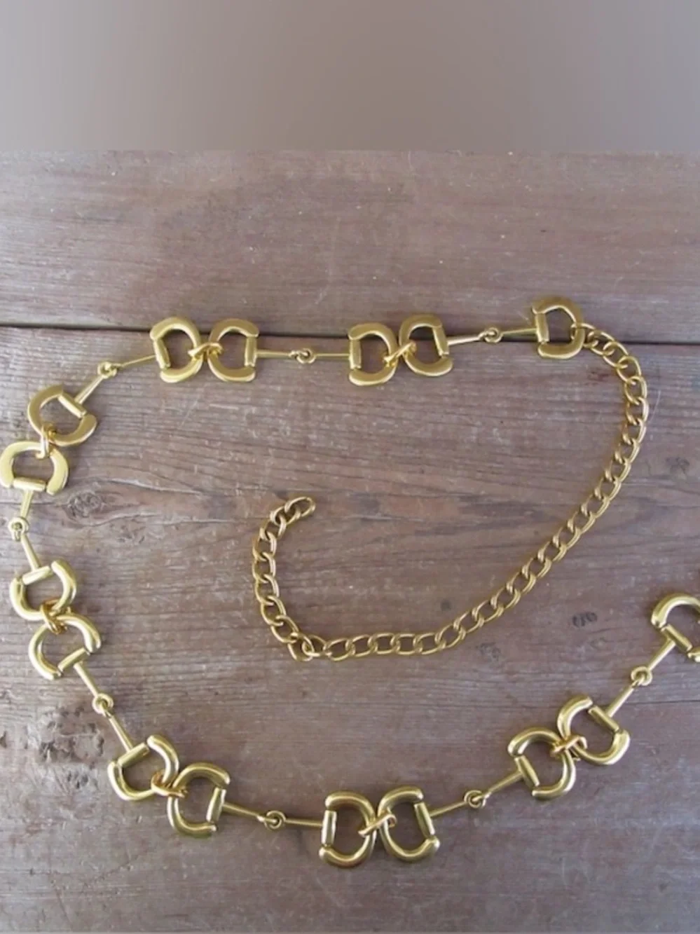 Gold Horse Bit Western Chain Belt Equestrian Statement 26-40”
